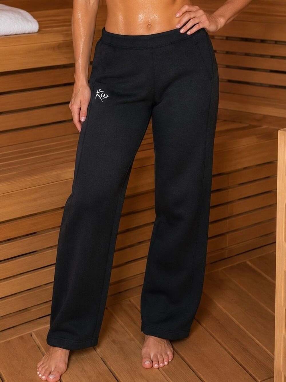 Kutting Weight KW Womens Black Sweatpants Wide Leg Sauna Pants Size XXL